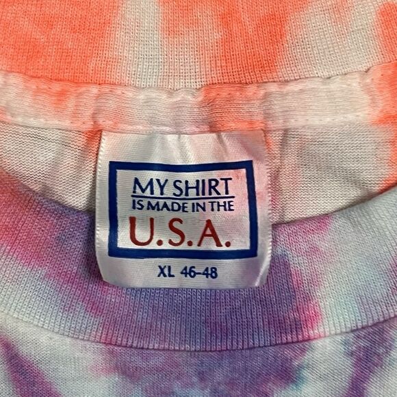 Vintage 90's Myrtle Beach XL Tie Dye T-Shirt Waves Made in USA Single Stitch - Picture 4 of 10